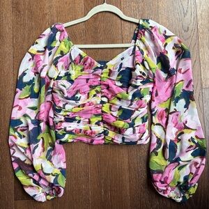 Abercrombie & Fitch Floral Ruched Blouse